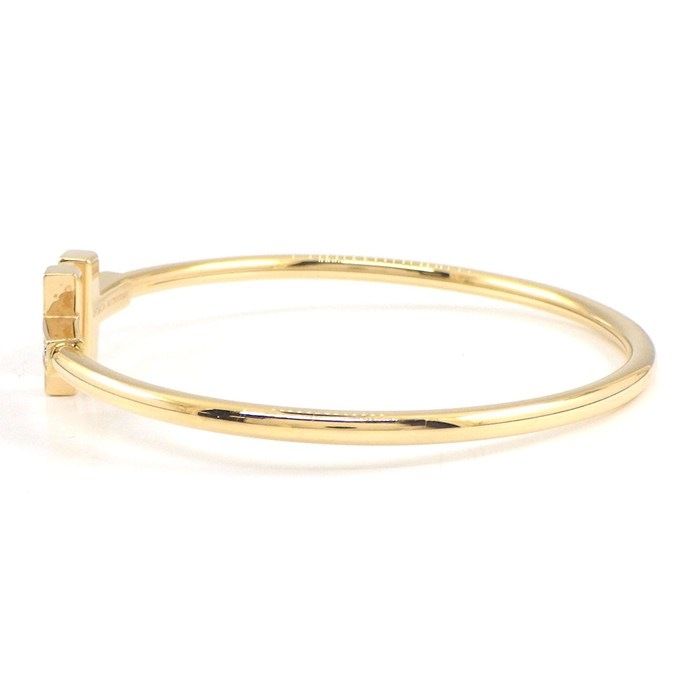 ティファニー Tワイヤー ダイヤモンド ブレスレット バングル K18PG