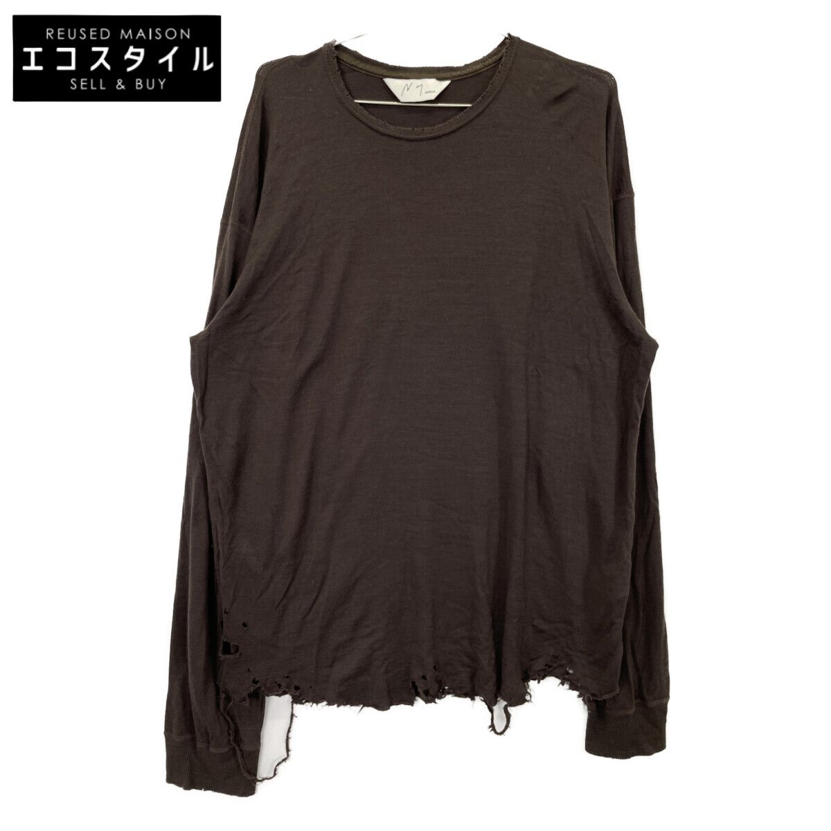 ANCELLM アンセルム ANC-CT79 DAMAGE WOOL CREW LS T-SHIRT 2 【公式通販】