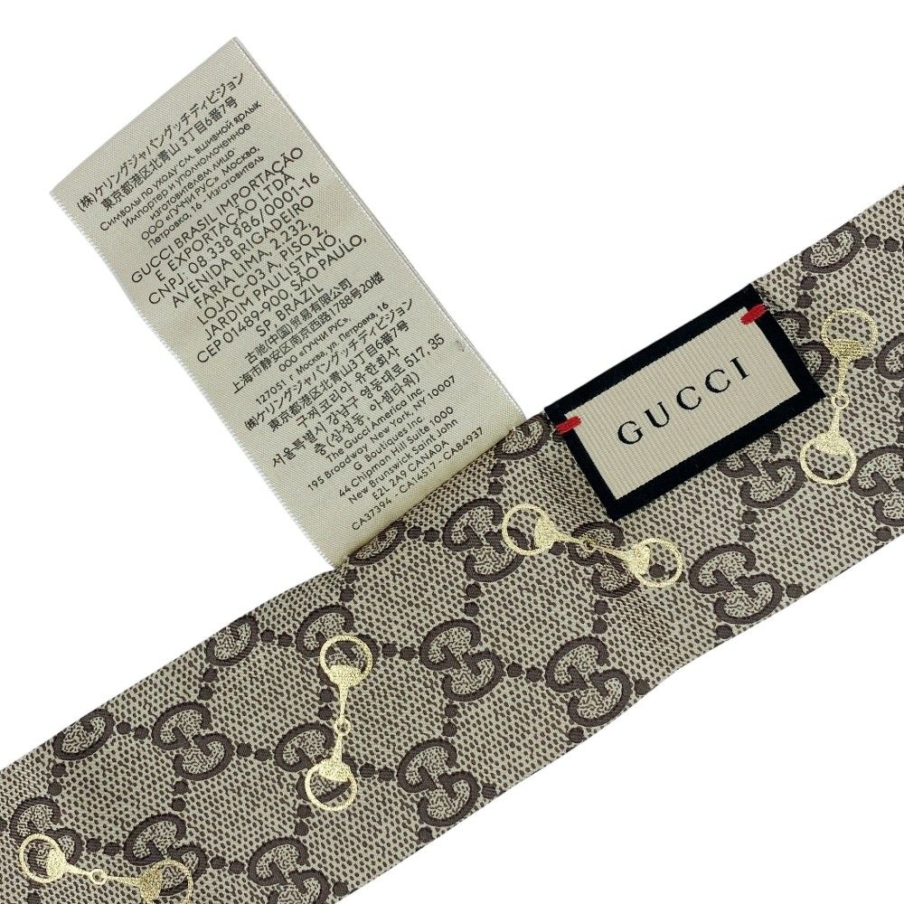 □未使用□ グッチ GG ホースビット ツイリー スカーフ ネックボウ