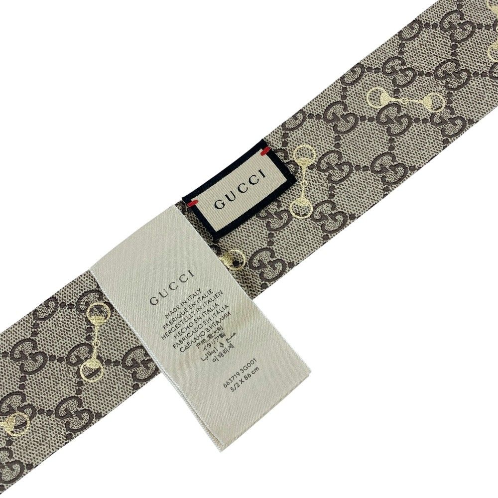 □未使用□ グッチ GG ホースビット ツイリー スカーフ ネックボウ