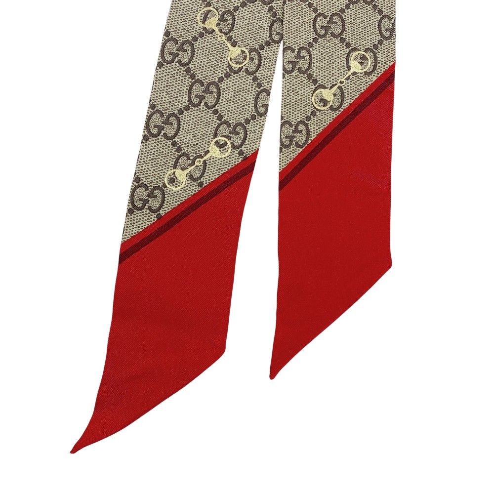 □未使用□ グッチ GG ホースビット ツイリー スカーフ ネックボウ