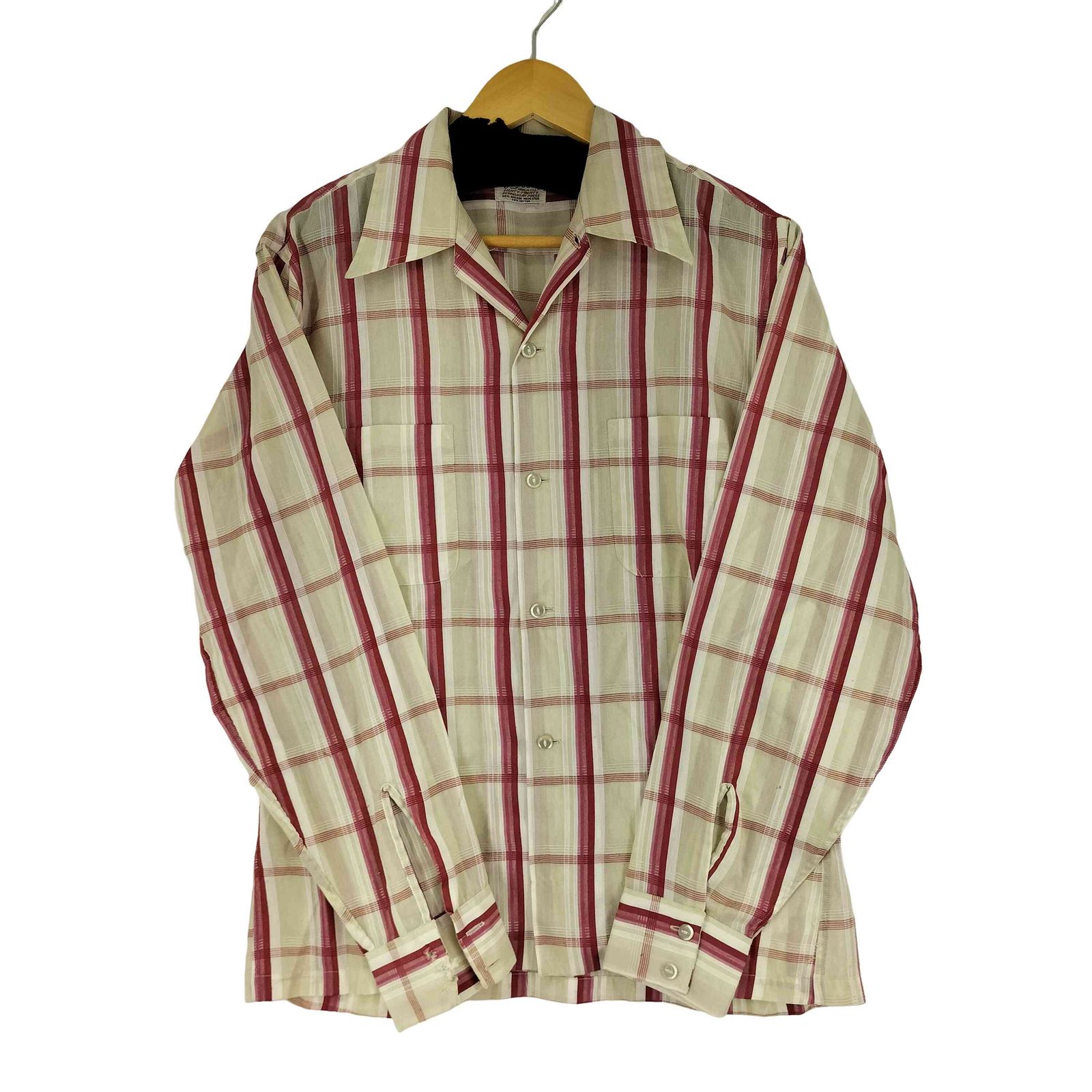 USED古着(ユーズドフルギ) JAYSON 70S MADE IN USA ボックス チェックシャツ  メンズ 表記無 【中古】【ブランド古着バズストア】 ユーズドフルギ USED古着 JAYSON 70S MADE IN USA ボックス チェック