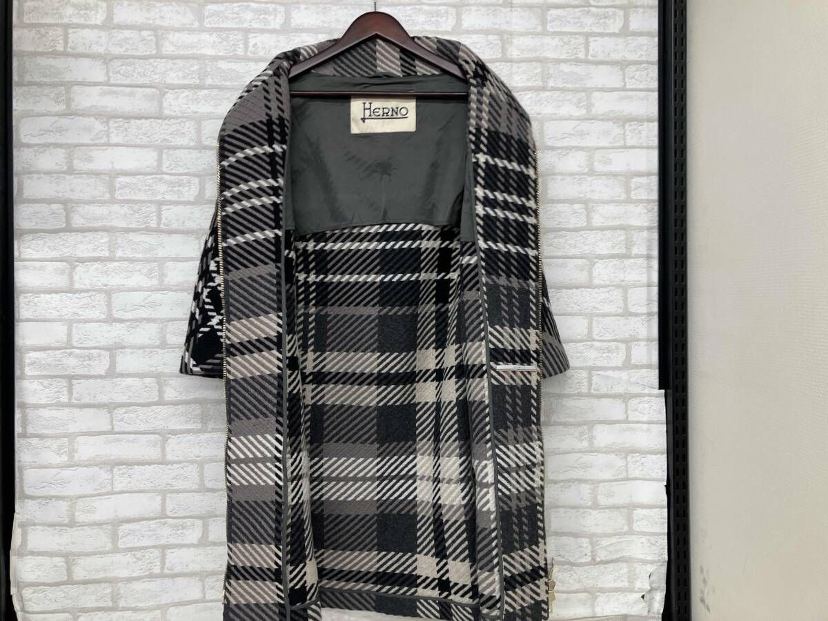ペルリーノ　 HERNO 23442-22132-1 ヘルノ ウールコート レディース グレー ブラック