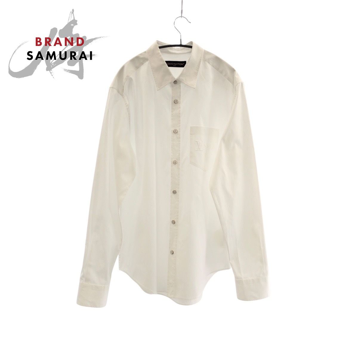 美品 LOUIS VUITTON ルイヴィトン LVロゴ刺繍 ホワイト コットン