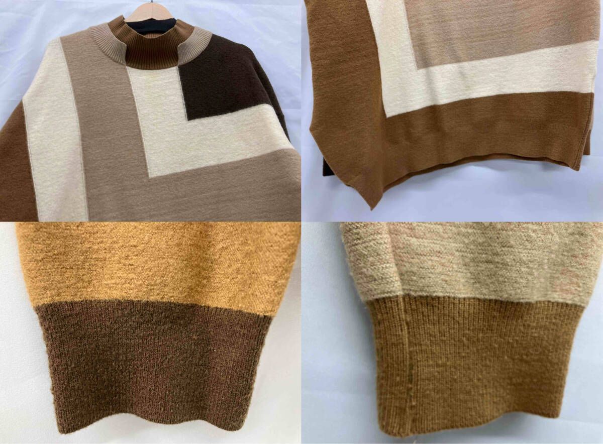 CULLNI クルニ カラーブロックニット 長袖ニット ブラウン サイズ1