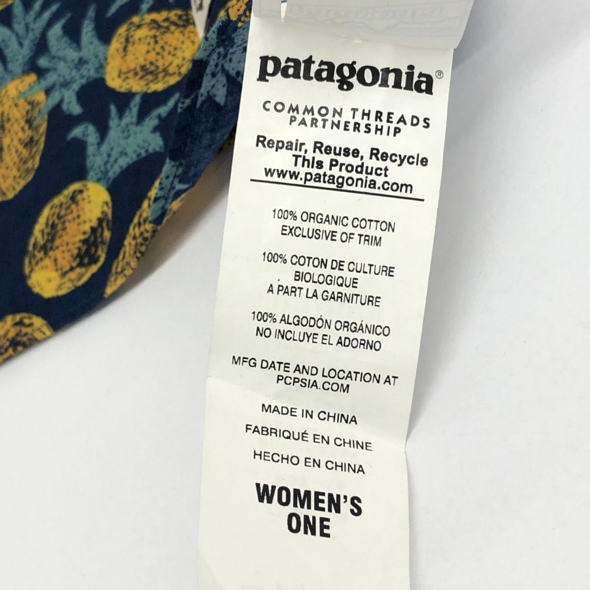 patagonia パタゴニア パレオ パイナップル オーガニックコットン100 