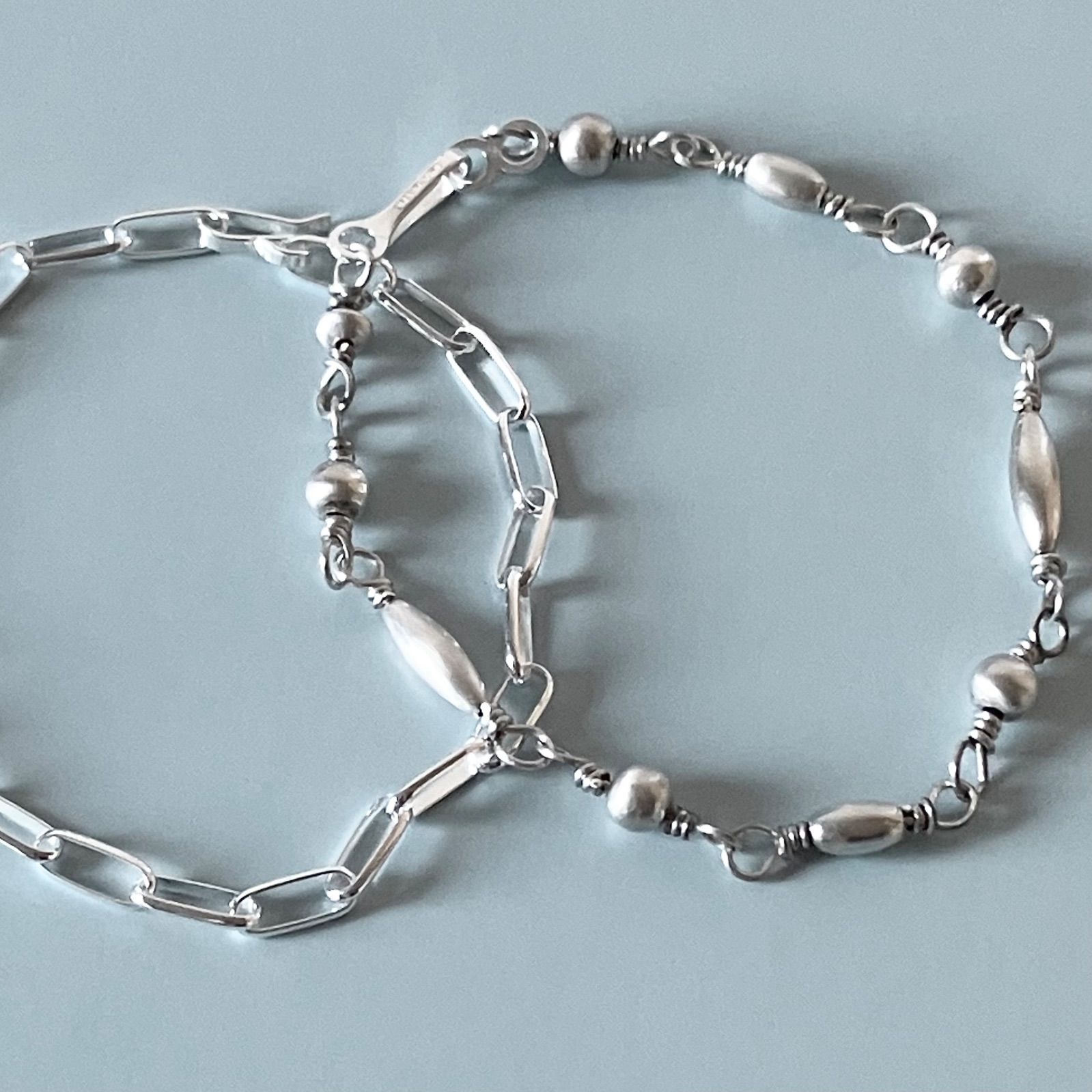 All silver925 フロスト加工ビーズのつけっぱなしOK錆びないビーズ