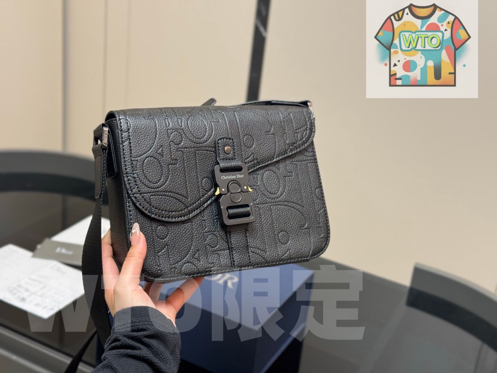 ディオールオム DIOR HOMME フラップ メッセンジャーバッグ ブルー