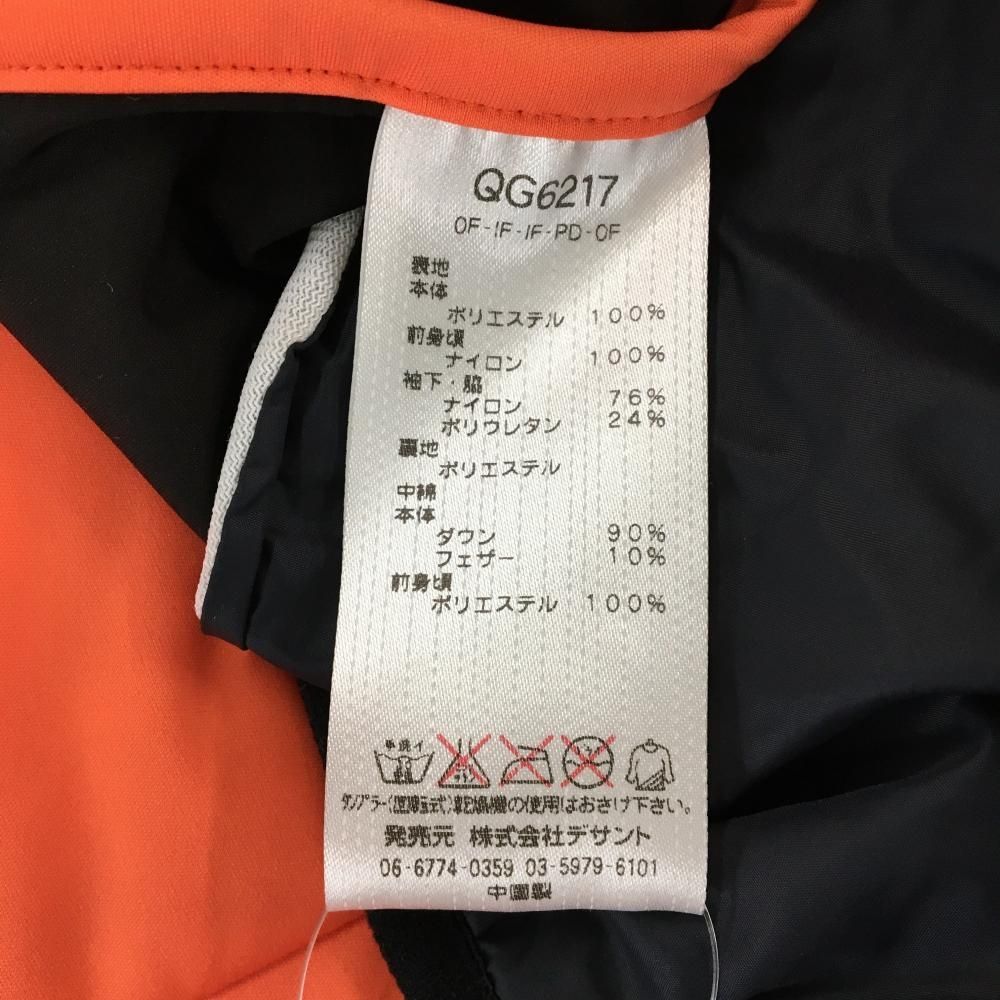 美品】ルコックゴルフ 異素材切替ダウンジャケット ネイビー×オレンジ