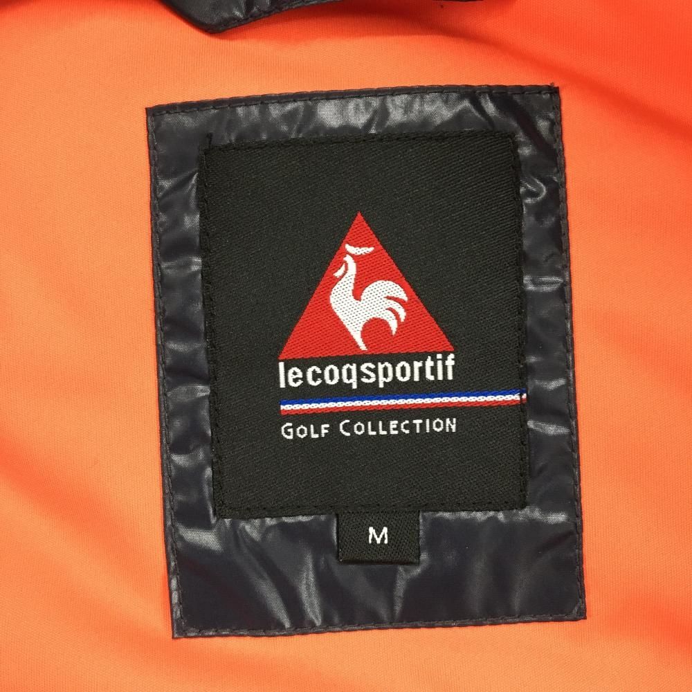 LE COQ SPORTIF ゴルフジャケット ネイビー/オレンジ 美品】ルコックゴルフ 異素材切替ダウンジャケット ネイビー×オレンジ