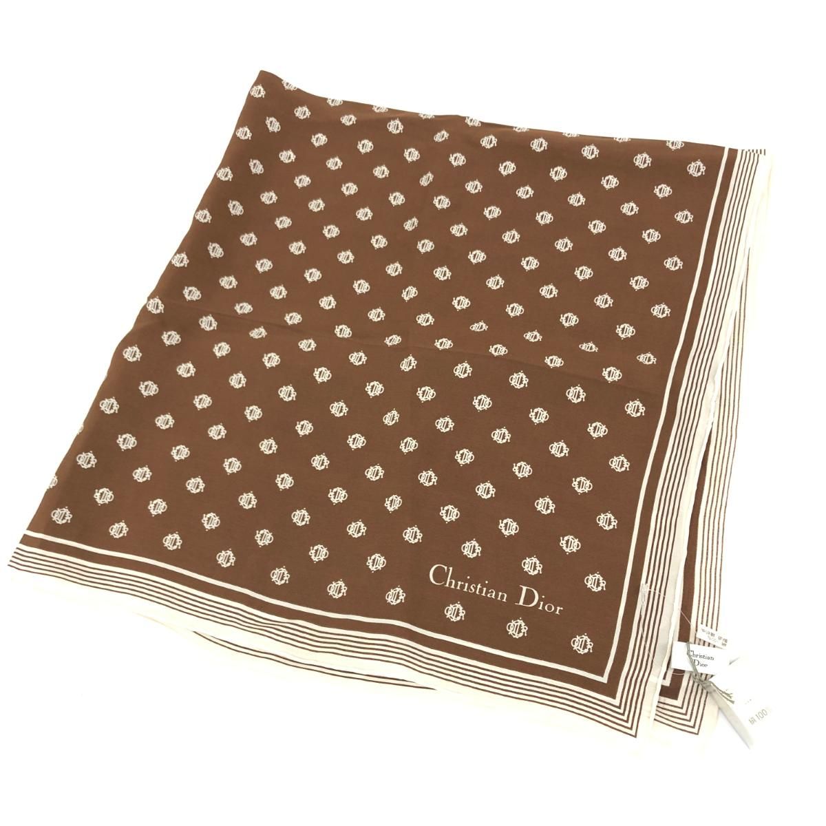Christian Dior スカーフ　ディオール　レディース　茶色 クリスチャンディオールスカーフ焦茶色