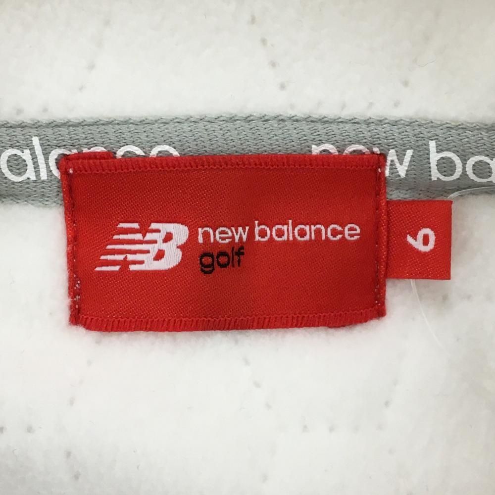 美品】ニューバランスゴルフ ジップパーカー 白 裏起毛 袖ロゴプリント