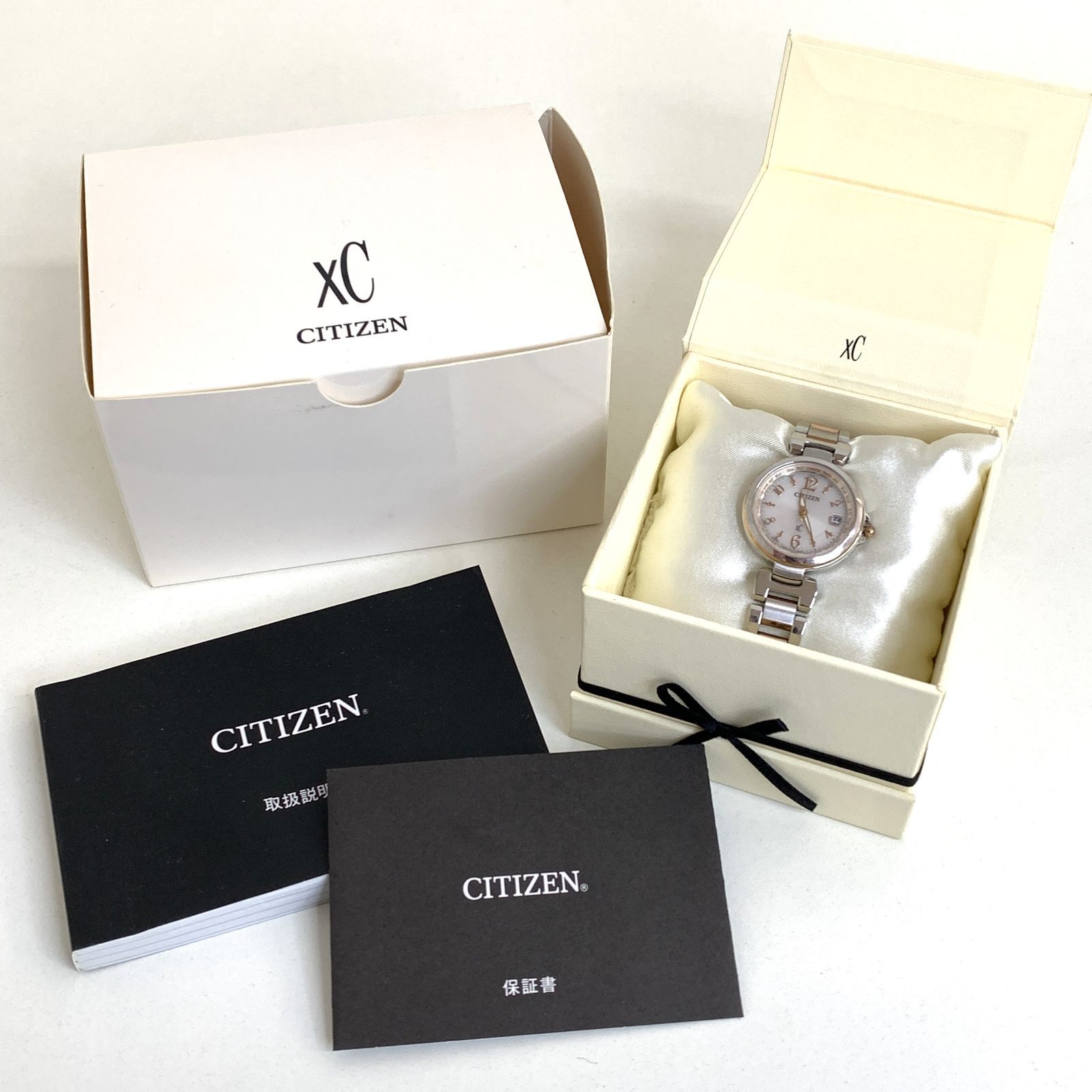 中古品】CITIZEN XC EC1036-53W シチズン クロスシー 電波ソーラー