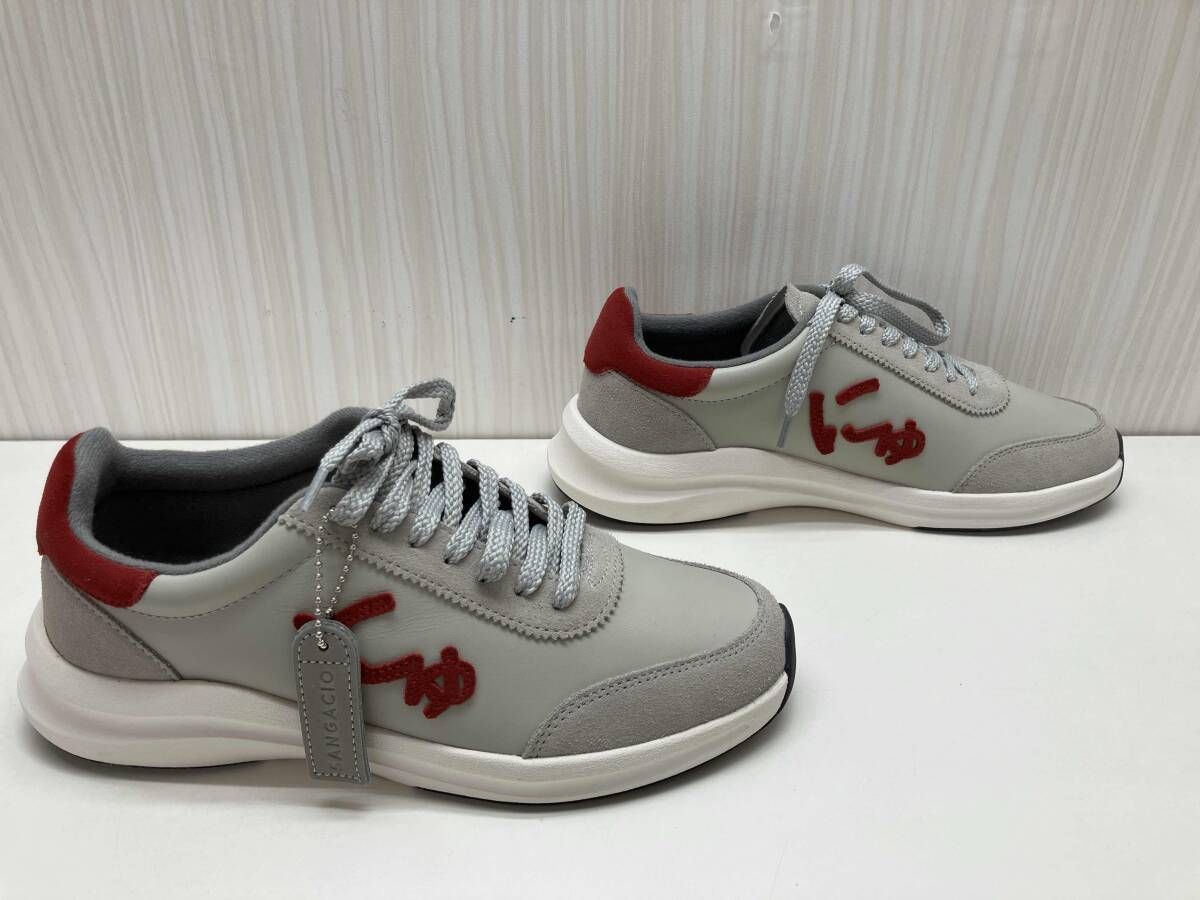 via SANGACIO サンガッチョ スニーカー にゅ BLOW GRAY/BORDEAUX 24.5 
