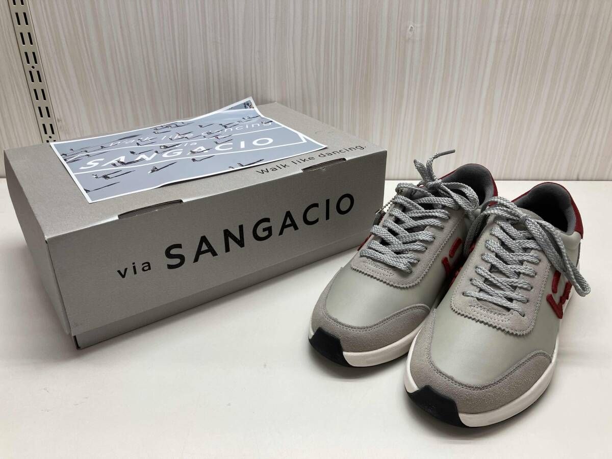 via SANGACIO サンガッチョ スニーカー にゅ BLOW GRAY/BORDEAUX 24.5 