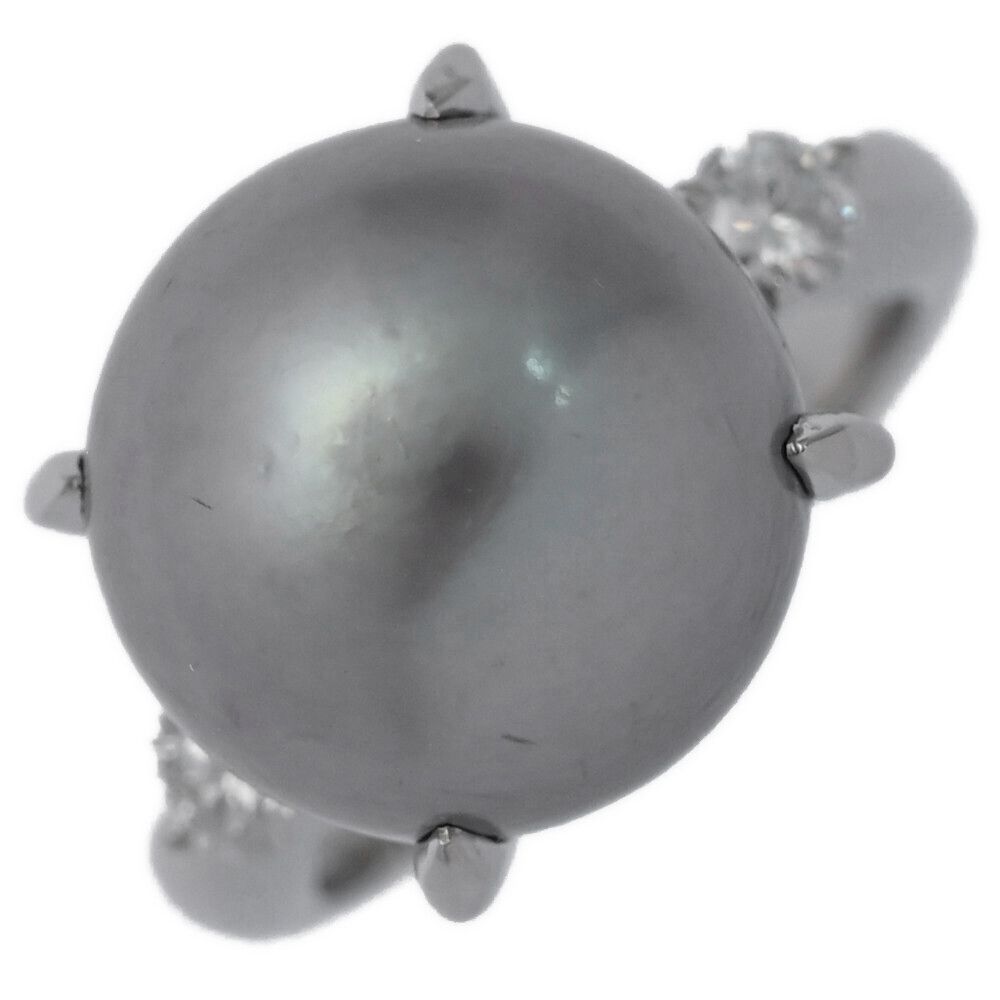 Φ12.8mm/FD:0.25ct/1P・アコヤ真珠/Japan Pearl/ブラックパールリング