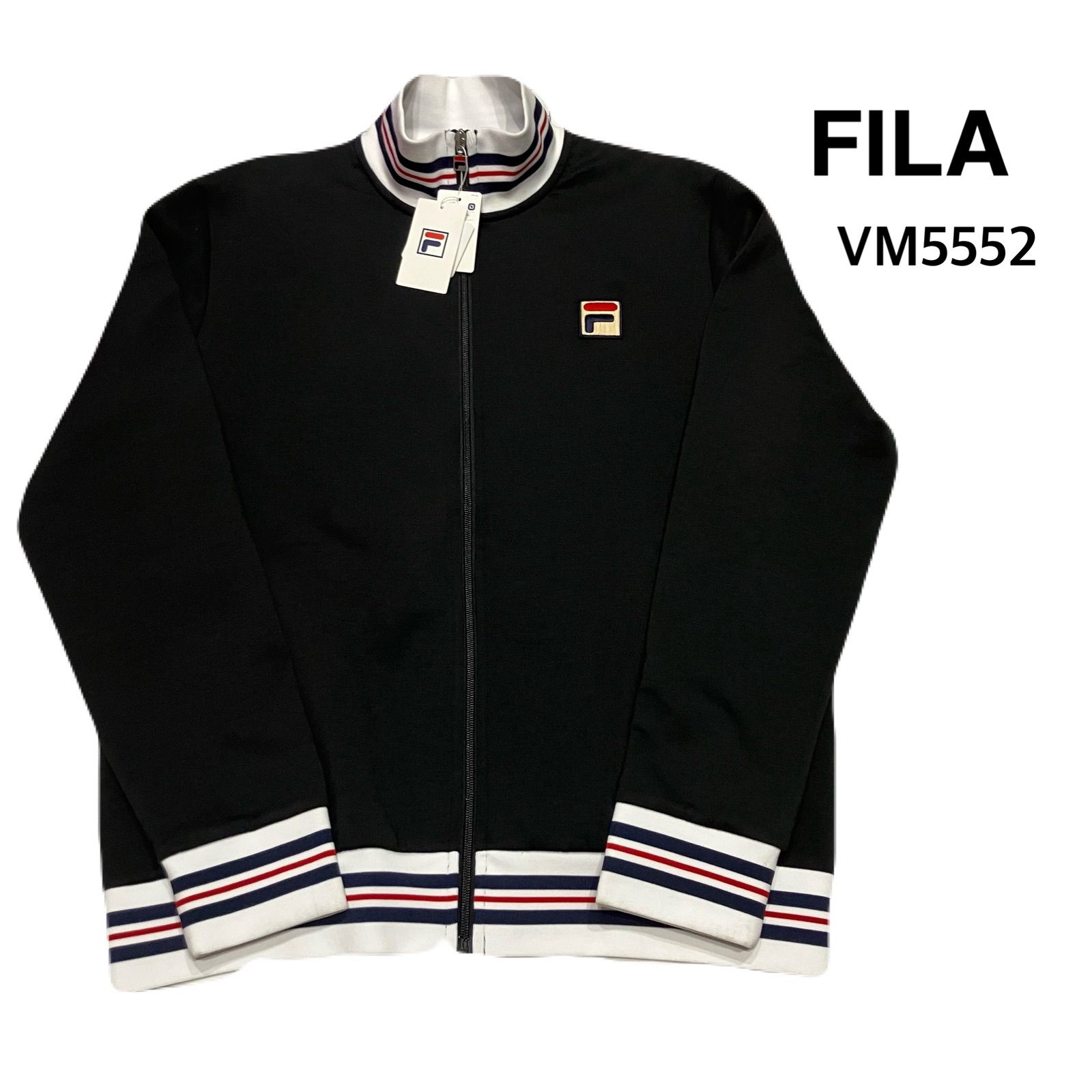 【人気商品】 [フィラ テニス] テニスウェア　セットアップ 新品タグ付き】 FILA フィラ メンズ ジャケット VM5552 黒 ブラック