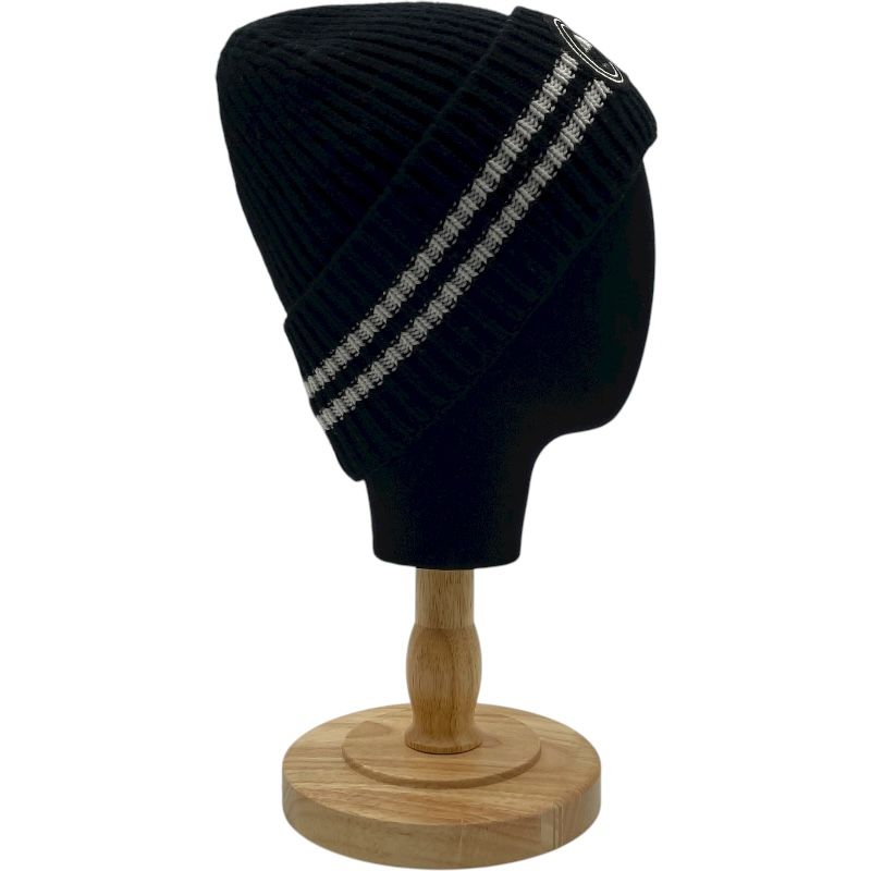 シャネル CHANEL ロゴワッペンニットキャップ ブラック カシミヤ