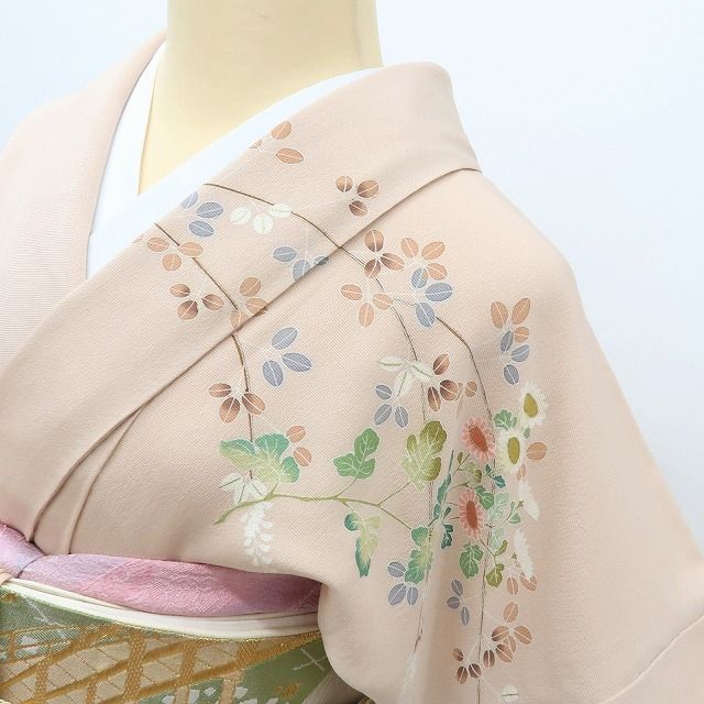 百華❀Y4049◇作家物落款 手縫い仕立て トールサイズ 正絹 訪問着 着物