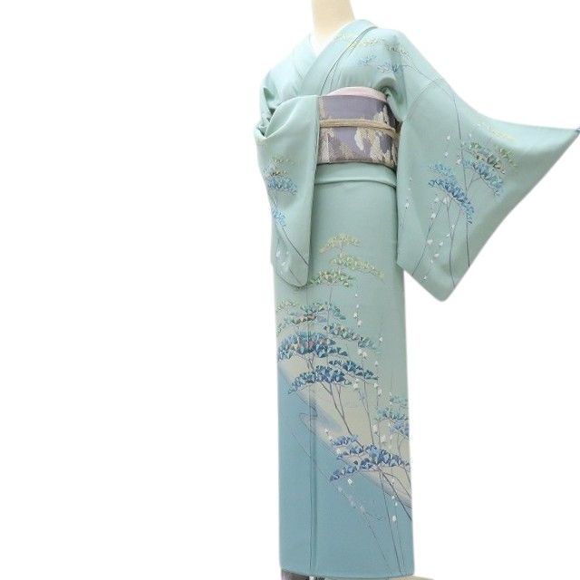 百華❀Y4050◇美品 正絹 やまと誂製 作家物 峰山落款 手縫い仕立て 松