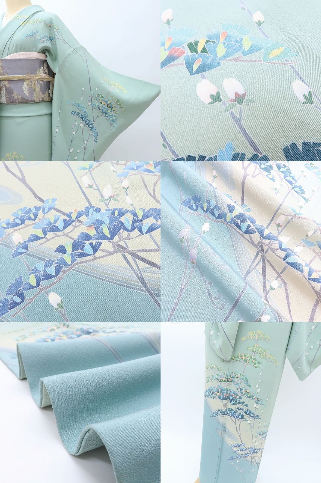 美品 やまと誂製 作家物落款 正絹袷 着物“神々しい葡萄が実る”訪問着O+94 百華❀Y4050◇美品 正絹 やまと誂製 作家物 峰山落款 手縫い仕立て 松