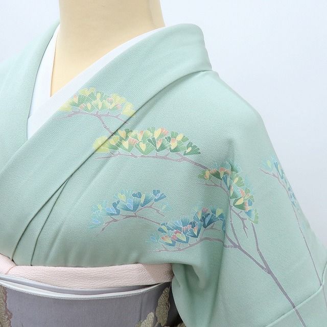 百華❀Y4050◇美品 正絹 やまと誂製 作家物 峰山落款 手縫い仕立て 松