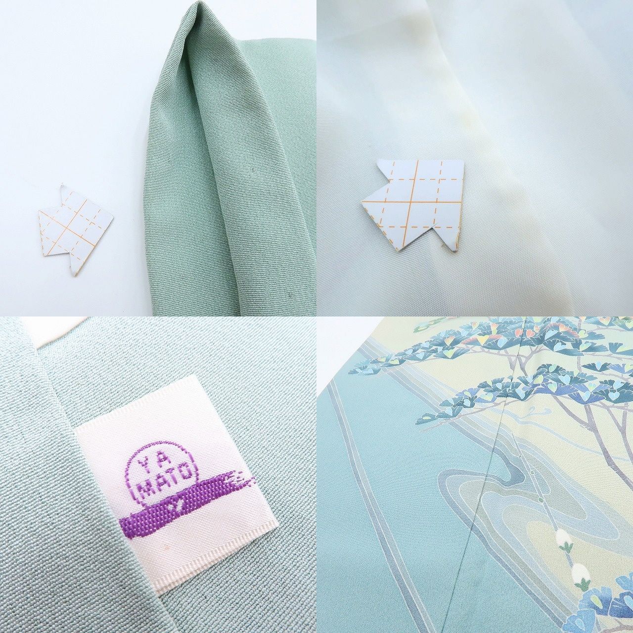 百華❀Y4050◇美品 正絹 やまと誂製 作家物 峰山落款 手縫い仕立て 松