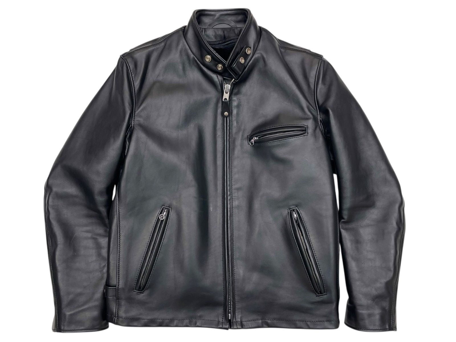 極美品 最新型40 schott ショット 641 立襟 シングル ライだ