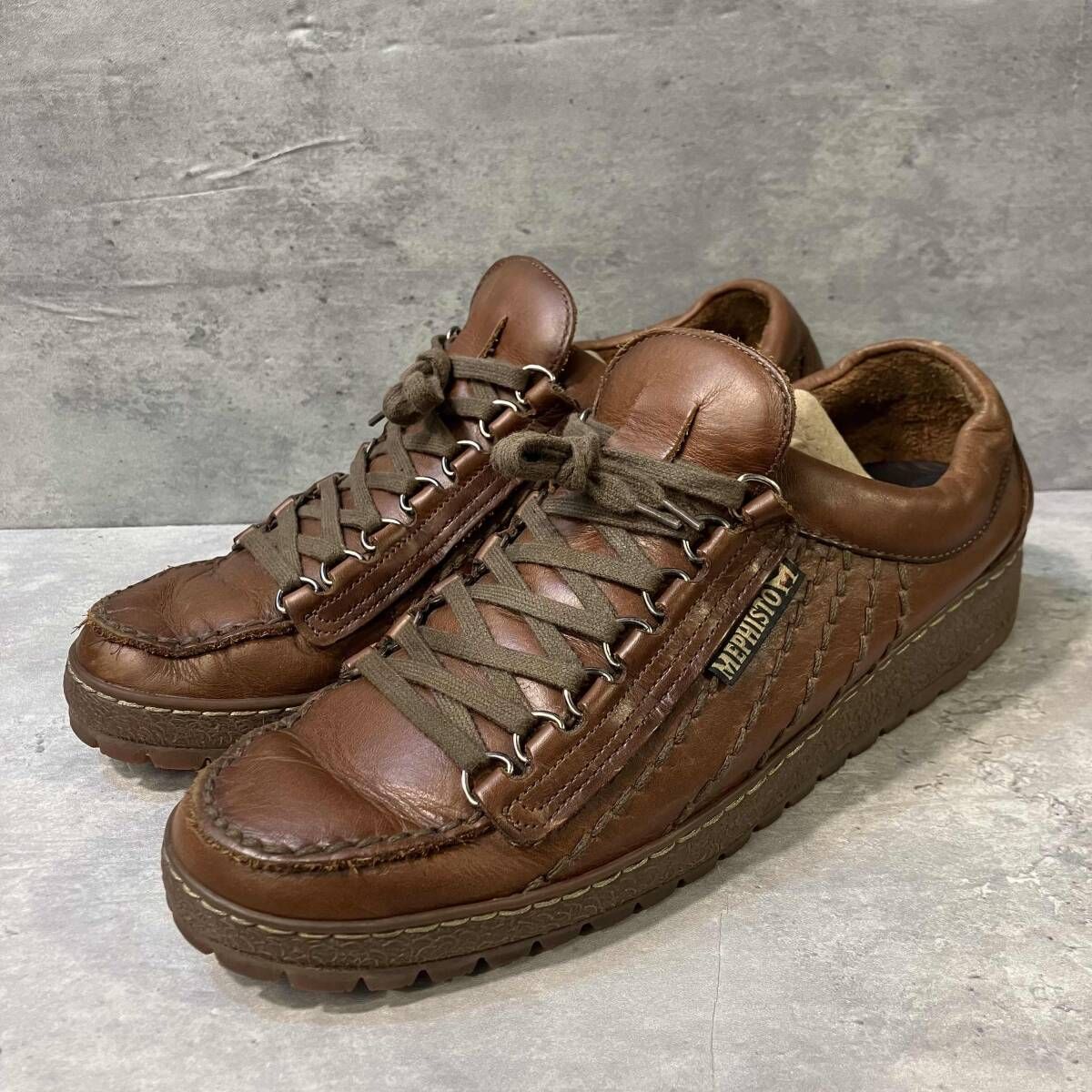 MEPHISTO RAINBO LEATHER SNEAKER BEIGE sizeUS10 レザースニーカー