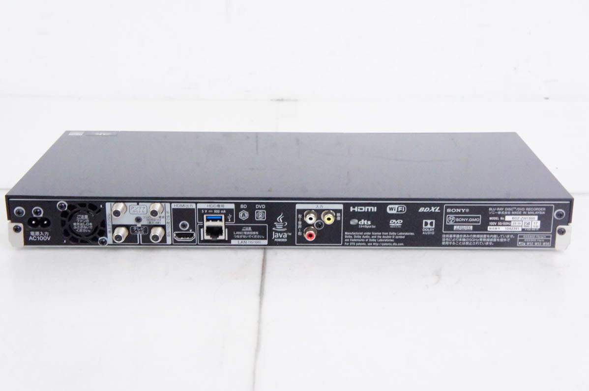中古】SONYソニー ブルーレイディスクレコーダー BDZ-ZW1500 HDD1TB