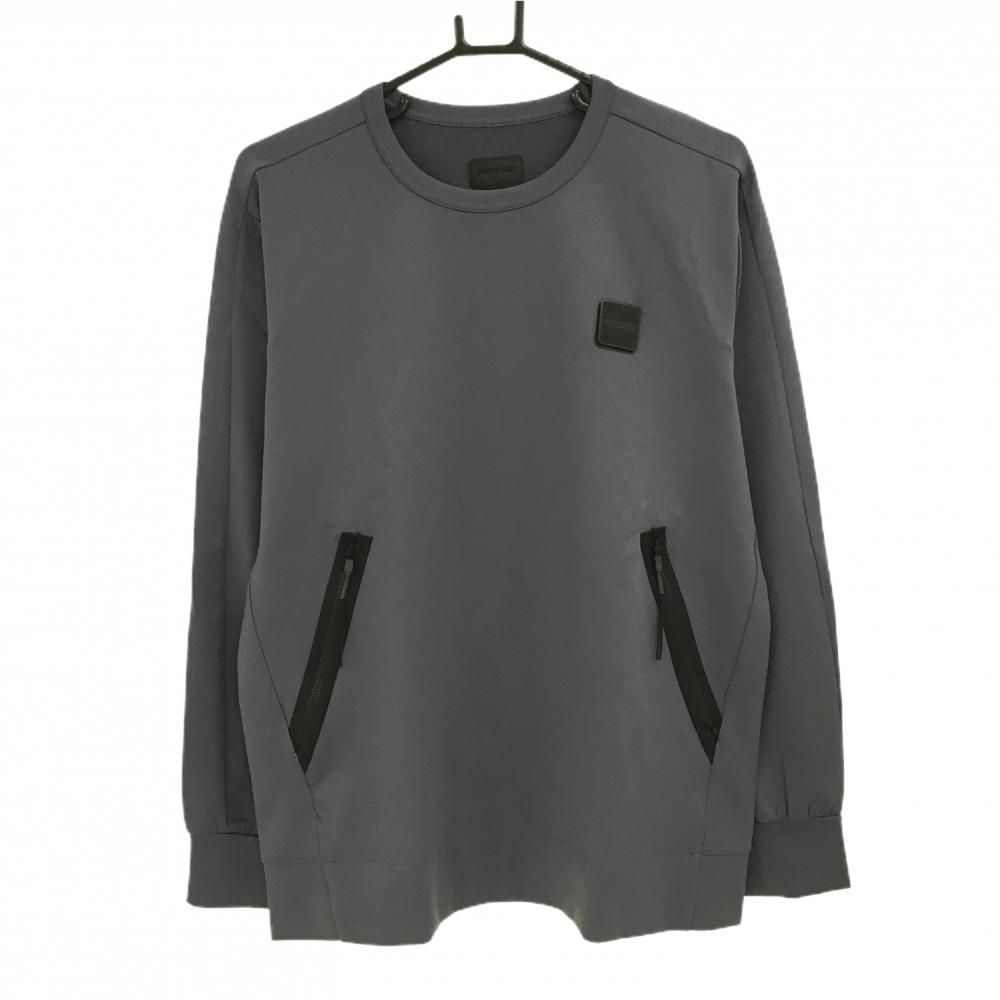 美品　BRIEFING 薄手　トレーナー 超美品】ブリーフィング トレーナー グレー 腹部ポケット 薄手 メンズ