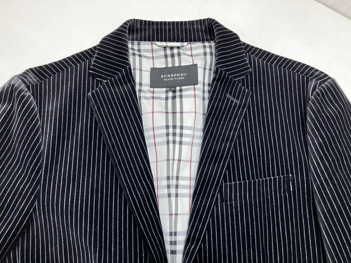 BURBERRY BLACK LABEL バーバリー ブラックレーベル ベロア ストライプ