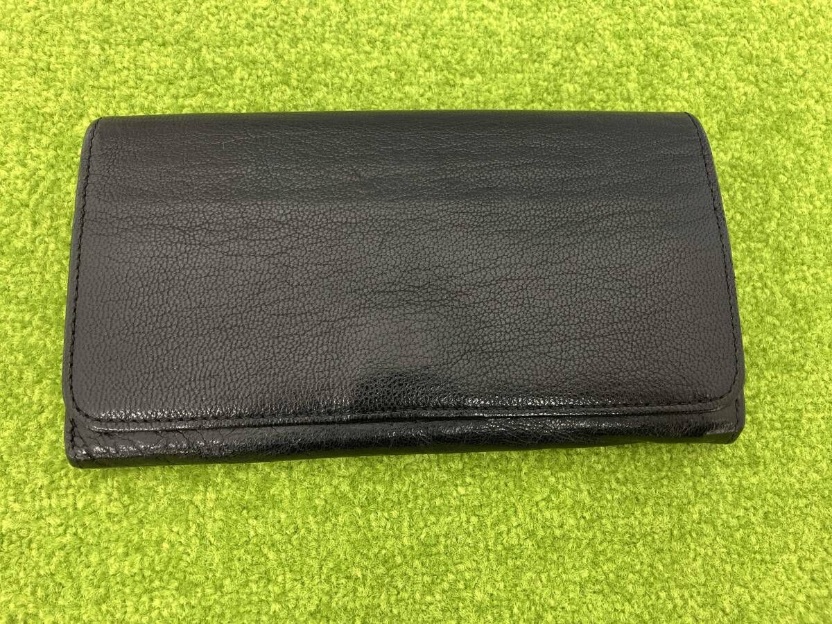 IBIZA イビサ かぶせ長財布 ウォレット レザー ブラック かぶせ長財布 