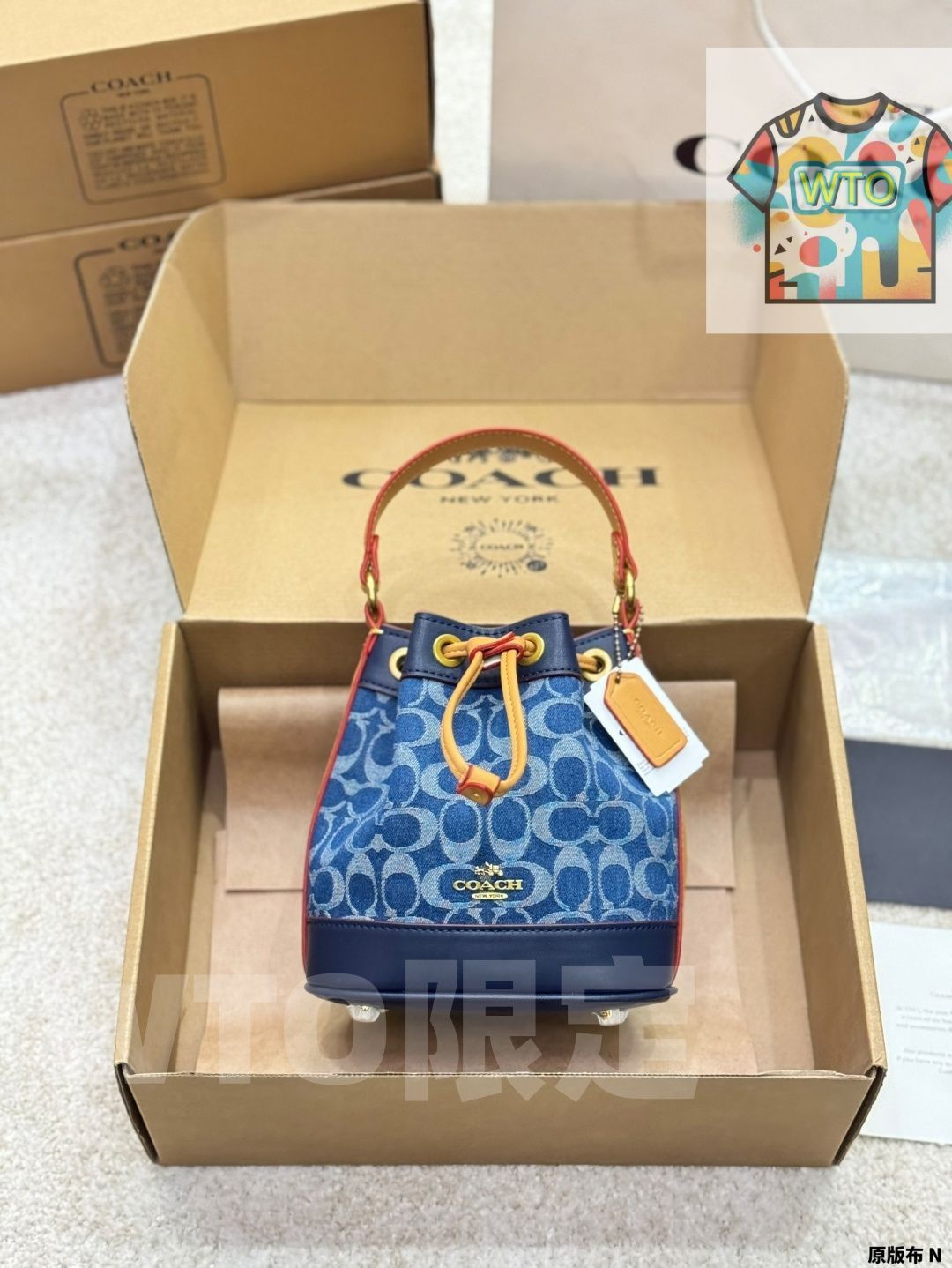 今日特価】COACH Denim Mini Bucket Bag・コーチ デニム ミニバケツ