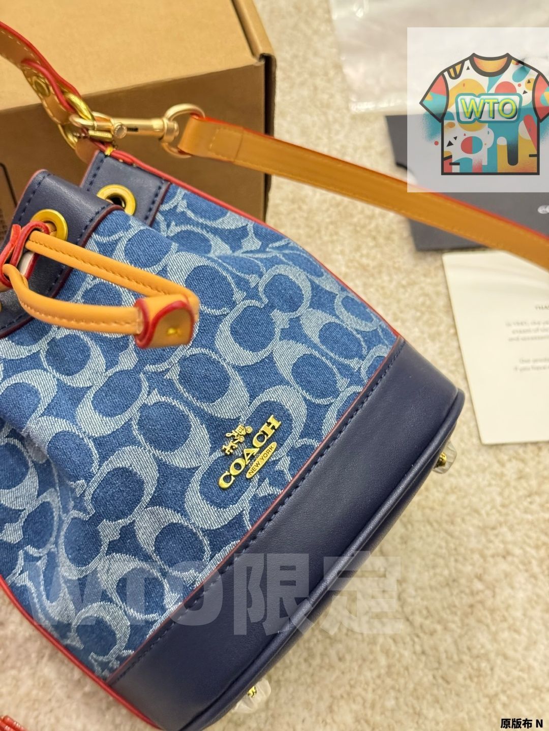 今日特価】COACH Denim Mini Bucket Bag・コーチ デニム ミニバケツ