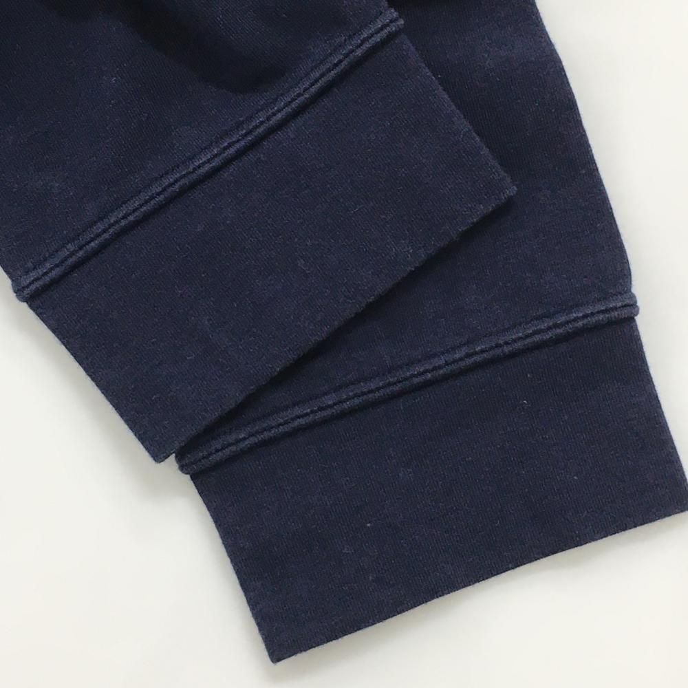 パーリーゲイツ 長袖ハイネックシャツ ネイビー×白 ロゴプリント