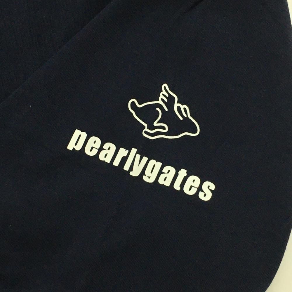○★新品未使用　PEARLY GATES　ロゴ 長袖ポロシャツ　5　ネイビー 中古 メンズ パーリーゲイツ PEARLY GATES 長袖ポロシャツ 5(L) 濃紺