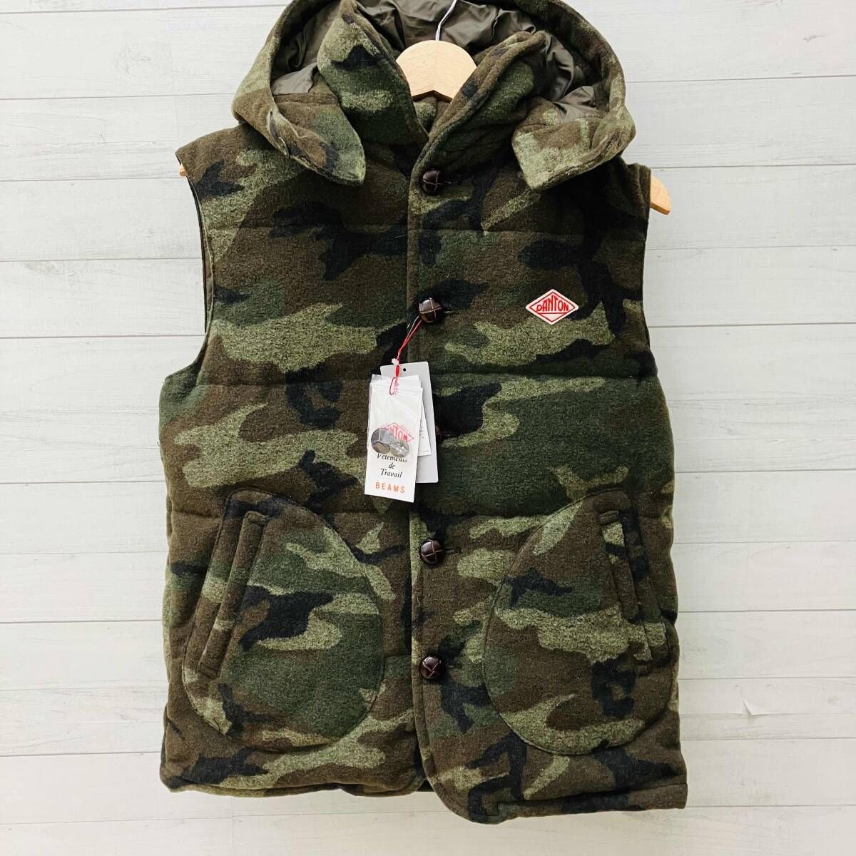 DANTON ダントン ダウンベスト JD-8852 BEAMS別注 CAMO カムフラージュ 