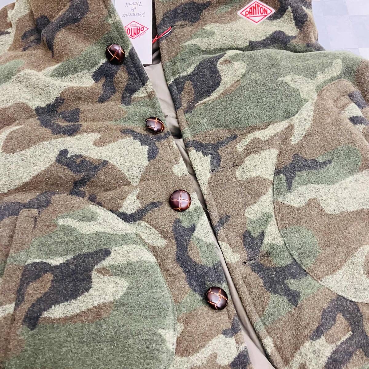 DANTON ダントン ダウンベスト JD-8852 BEAMS別注 CAMO カムフラージュ 