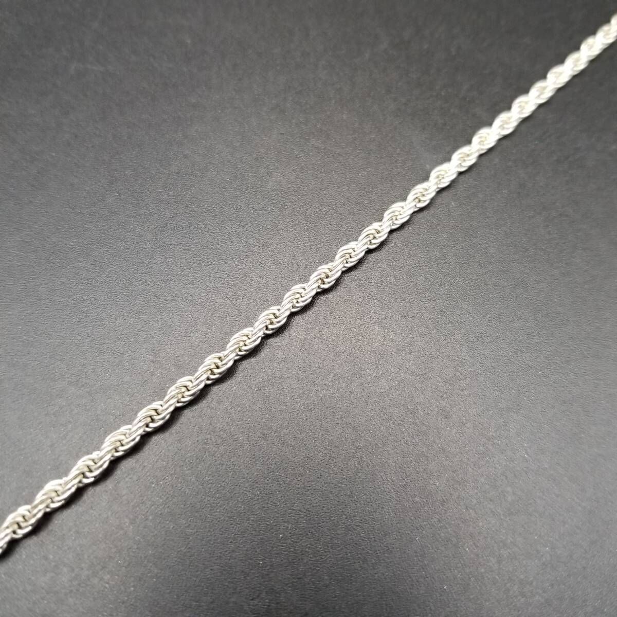 イタリア製 ヴィンテージ ツイストロープチェーン ブレスレット シルバー925 SU イタリア ヴィンテージ 細幅 ツイスト ロープチェーン 925 シルバー
