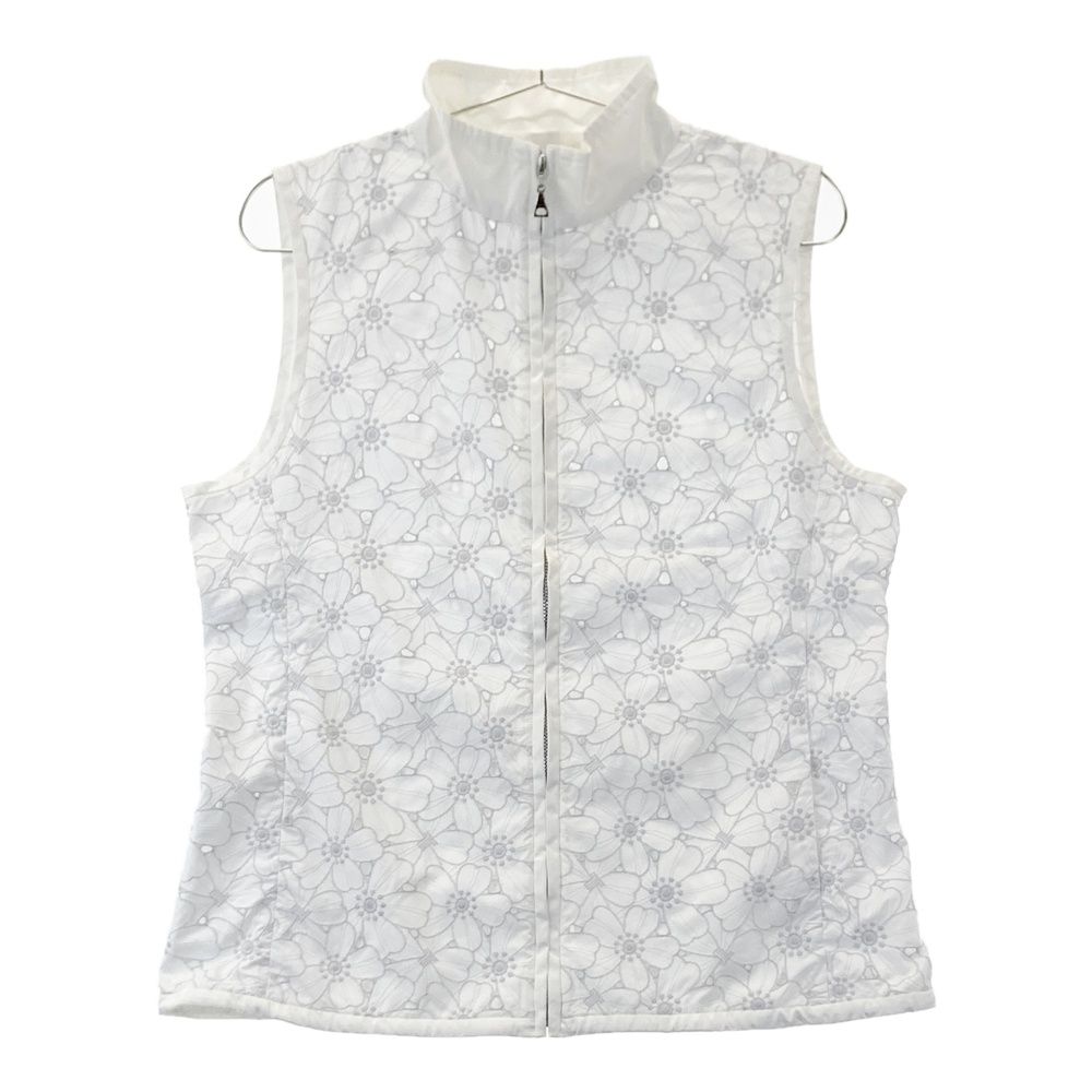 定価74800円【新品】レディース40 ランバンスポールベスト＆スカートセット サイズ：40 LANVIN SPORT ランバン スポール ジップベスト 花柄