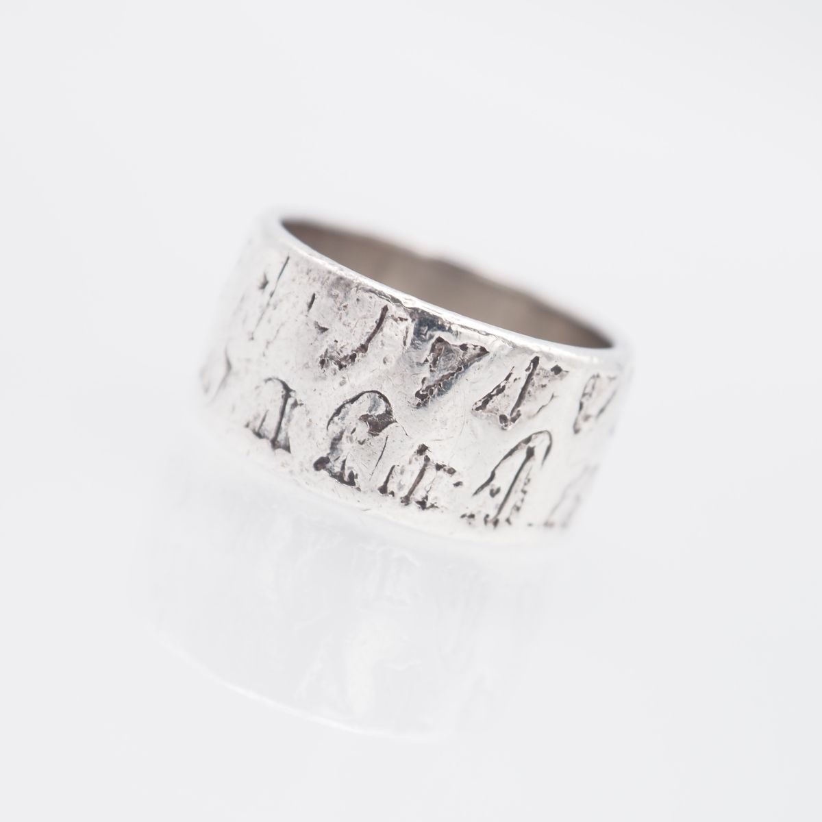 ヴィンテージ silver製 細め印台デザイン シルバーリングL417 H497 ヴィンテージ リング デザイン シルバー 指輪 17-18号 - メルカリ