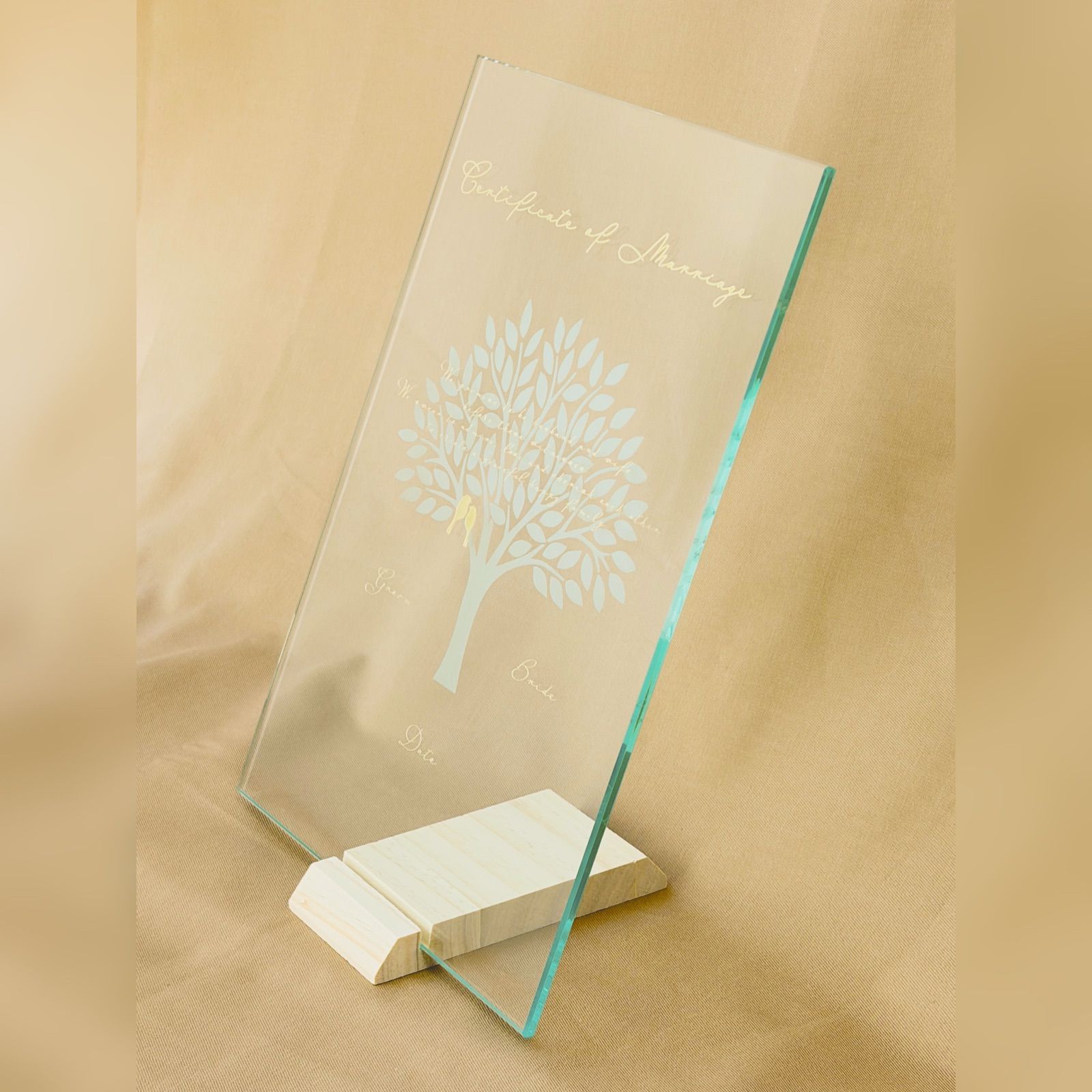 DAYRページ 縦型・ナチュラル】セール中//ガラスの結婚証明書 スタンド付 ☆4〜