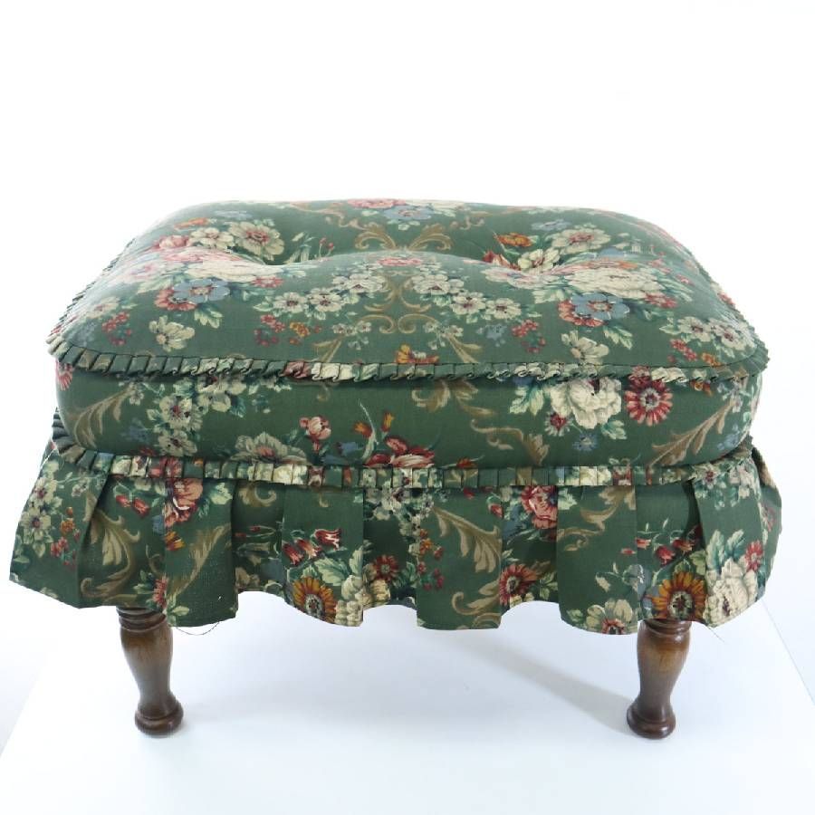 二脚セット　キツツキ　飛騨産業　穂高　オットマン　ボタニカル柄　レトロ 高級家具 二脚セット キツツキ 飛騨産業 穂高 オットマン ボタニカル柄