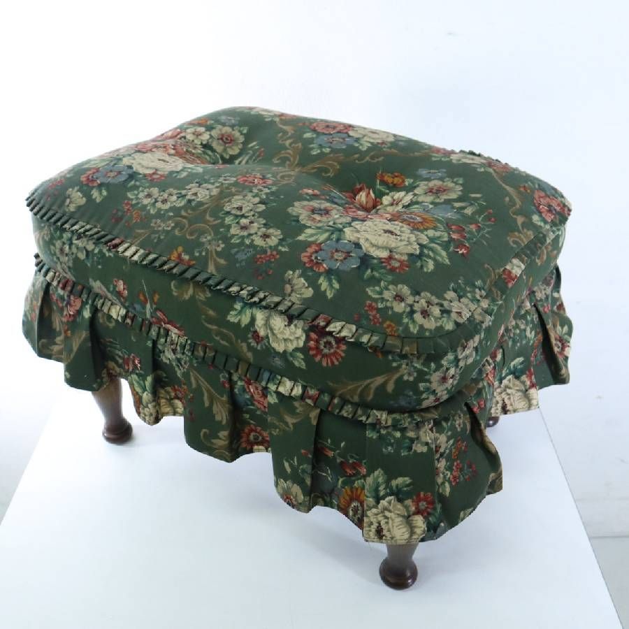 飛騨産業 キツツキ 穂高 オットマン スツール 花柄 グリーン 張地