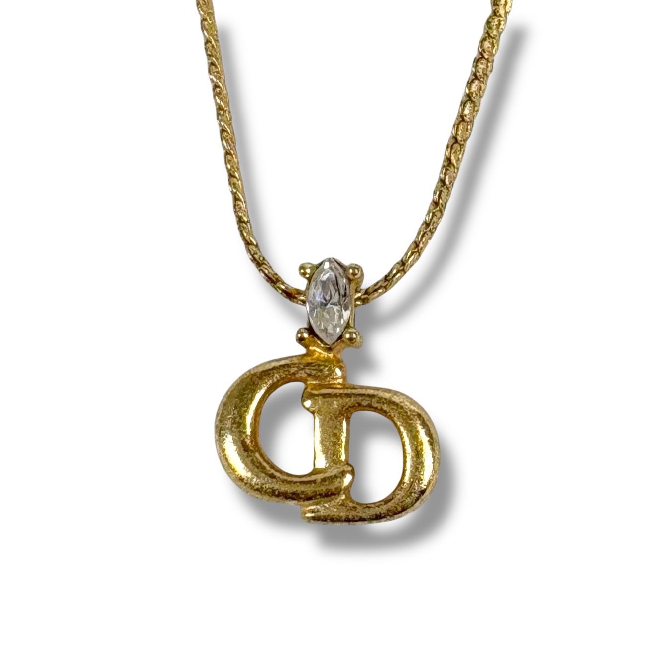 クリスチャンディオール Christian Dior CDロゴ ワンポイントストーン