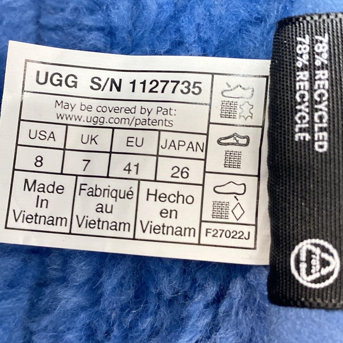 UGG(アグ) スリッポン 26 メンズ美品 タスマンLTA 1127735 ブルー 3M