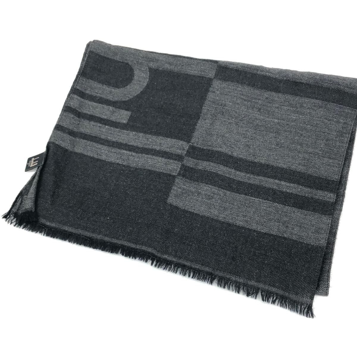 dunhill ダンヒル ロゴ入りストール マフラー カシミヤ×シルク×ウール