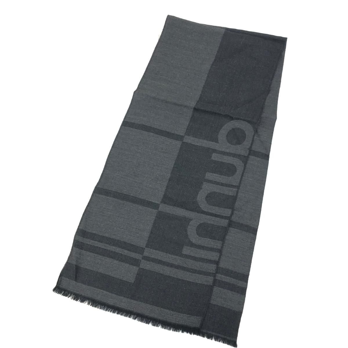 dunhill ダンヒル ロゴ入りストール マフラー カシミヤ×シルク×ウール