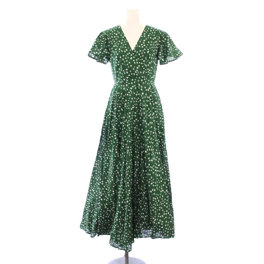 【美品】MARIHA マリハ　ドットワンピース　マキシドレス　グリーン マリハ MARIHA Demi-Luxe BEAMS別注 マドモアゼルのドレス ワンピース